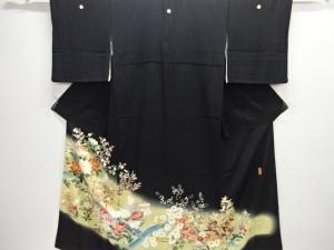 成竹登茂男作　本場加賀友禅牡丹に草花模様留袖（比翼付き）